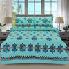 Tiffany Blue Cotton Embroidery Bedsheet Set - Khan Tex