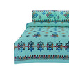 Tiffany Blue Cotton Embroidery Bedsheet Set - Khan Tex