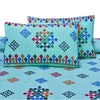 Tiffany Blue Cotton Embroidery Bedsheet Set - Khan Tex